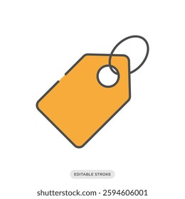 Tag icon. Price tag symbol. Social media network vector illustration in color fill style.