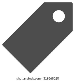 Tag icon from Primitive Set. This isolated flat symbol is drawn with gray color on a white background, angles are rounded.
