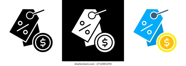 Conjunto de iconos de etiqueta Ilustración vectorial de glifo