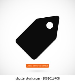 tag icon, stock vector illustration flat design style