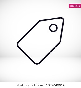 tag icon, stock vector illustration flat design style