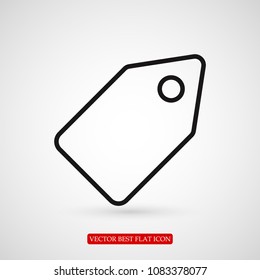 tag icon, stock vector illustration flat design style