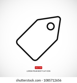 tag icon, stock vector illustration flat design style