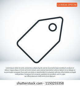tag icon, stock vector illustration flat design style