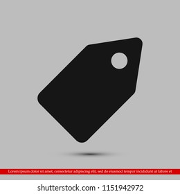 tag icon, stock vector illustration flat design style