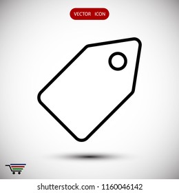 tag icon, stock vector illustration flat design style