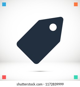tag icon, stock vector illustration flat design style