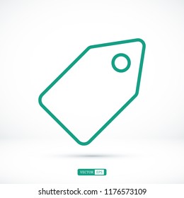 tag icon, stock vector illustration flat design style