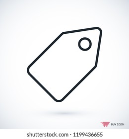 tag icon, stock vector illustration flat design style