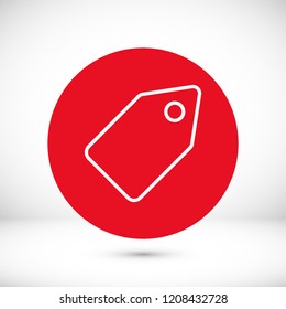 tag icon, stock vector illustration flat design style
