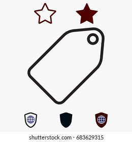 tag icon, stock vector illustration flat design style