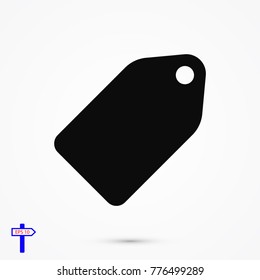 tag icon, stock vector illustration flat design style