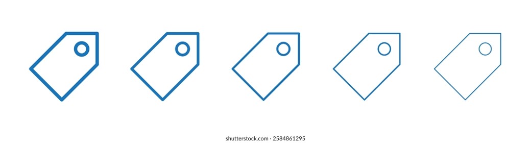 Tag icon Symbol collection thin outline set