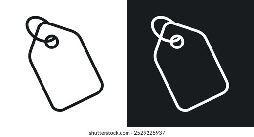 Icono de etiqueta en color negro de línea delgada. ilustración de símbolos de Vector simple plano.