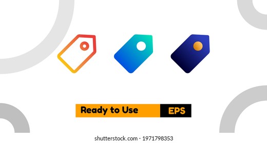 tag icon with three style gradient for poster, social media, and presentation