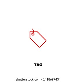 tag icon. tag vector design. sign design. red color