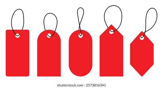 Tag icon. Vector empty price tags. Yellow price tags PNG. Template of price tags, labels, tags PNG. Blank travel voucher, price tag sticker, airplane pass label. Empty discount guarantee lottery. 