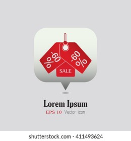 Tag icon. Tag icon vector illustration. Beautiful tag with discount. Sale and promotion of goods. The lowest prices. Tag discount. Yellow price. A good choice. Profitable proposition.