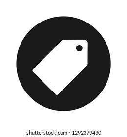 Tag icon vector illustration design isolated on flat black round button