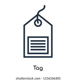 Tag icon vector isolated on white background, Tag transparent sign , thin symbols or lined elements in outline style