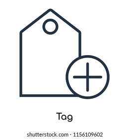Tag icon vector isolated on white background, Tag transparent sign , thin symbols or lined elements in outline style