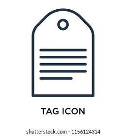 Tag icon vector isolated on white background, Tag transparent sign , line symbol or linear element design in outline style