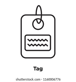 Tag icon vector isolated on white background, Tag transparent sign , sign and symbols in thin linear outline style