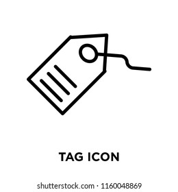 Tag icon vector isolated on white background, Tag transparent sign , line or linear sign, element design in outline style