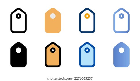 Tag icons in different style. Tag icons. Different style icons set. Vector illustration