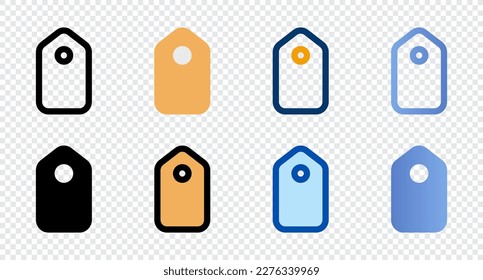 Tag icons in different style. Tag icons. Different style icons set. Vector illustration