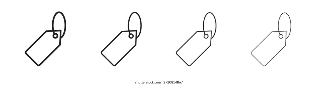 Iconos de etiqueta delinean el diseño de Vector negro. Línea con trazo editable.