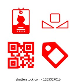 tag icons set with custom options, commercial code and id card vector set