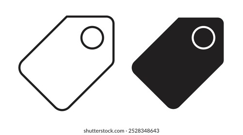 Tag icons. Vector set in filled and line style.