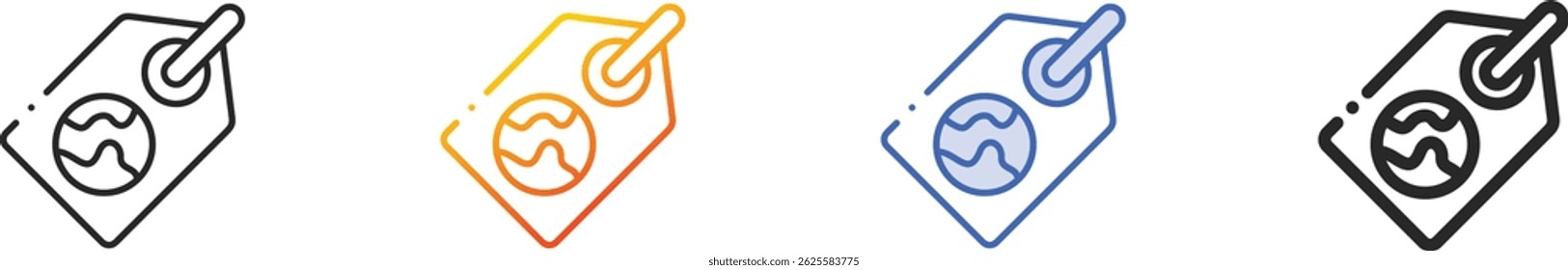 tag icon.Thin Linear, Gradient, Blue Stroke and bold Style Design Isolated On White Background
