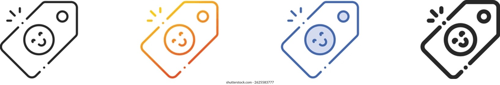 marca icon.Thin Linear, gradiente, traçado azul e design de estilo negrito isolados no plano de fundo branco