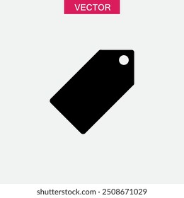 Icono de etiqueta, Ilustración vectorial. Icono de etiqueta de Vector Ilustración negra de estilo de moda para Web y App..eps