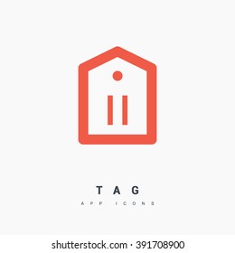 Tag isolated minimal single flat linear icon for application and info-graphic. Sale line vector icon for websites and mobile minimalistic flat design.