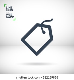 Tag isolated minimal single flat linear icon for application and info-graphic. Sale line vector icon for websites and mobile minimalistic flat design.