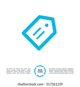 Tag isolated minimal single flat linear icon for application and info-graphic. Sale line vector icon for websites and mobile minimalistic flat design.