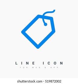 Tag isolated minimal single flat linear icon for application and info-graphic. Sale line vector icon for websites and mobile minimalistic flat design.