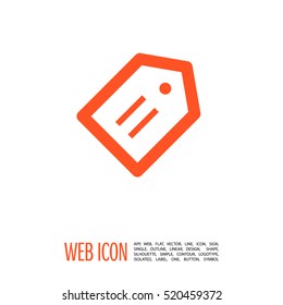 Tag isolated minimal single flat linear icon for application and info-graphic. Sale line vector icon for websites and mobile minimalistic flat design.