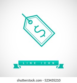 Tag isolated minimal single flat linear icon for application and info-graphic. Sale line vector icon for websites and mobile minimalistic flat design.