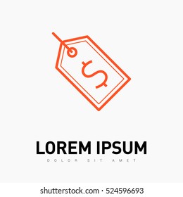 Tag isolated minimal single flat linear icon for application and info-graphic. Sale line vector icon for websites and mobile minimalistic flat design.