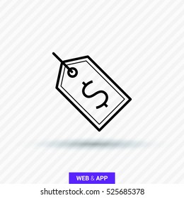 Tag isolated minimal single flat linear icon for application and info-graphic. Sale line vector icon for websites and mobile minimalistic flat design.