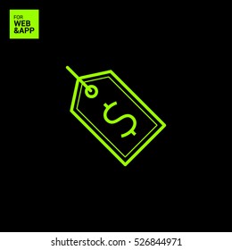 Tag isolated minimal single flat linear icon for application and info-graphic. Sale line vector icon for websites and mobile minimalistic flat design.