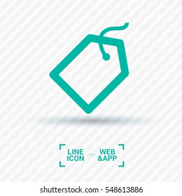 Tag isolated minimal single flat linear icon for application and info-graphic. Sale line vector icon for websites and mobile minimalistic flat design.