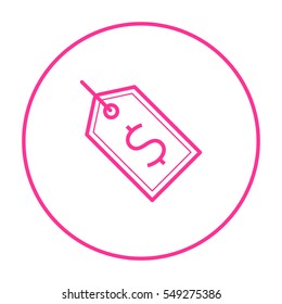 Tag isolated minimal single flat linear icon for application and info-graphic. Sale line vector icon for websites and mobile minimalistic flat design.