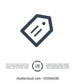 Tag isolated minimal single flat linear icon for application and info-graphic. Sale line vector icon for websites and mobile minimalistic flat design.