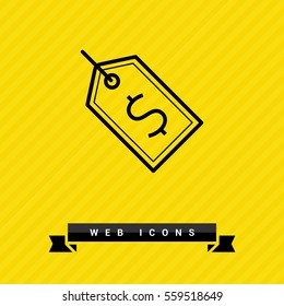 Tag isolated minimal single flat linear icon for application and info-graphic. Sale line vector icon for websites and mobile minimalistic flat design.
