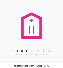 Tag isolated minimal single flat linear icon for application and info-graphic. Sale line vector icon for websites and mobile minimalistic flat design.